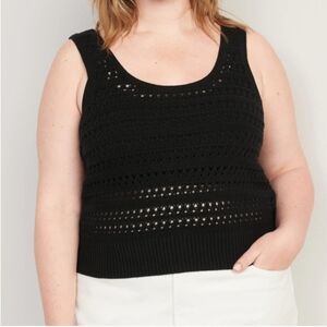 OLD NAVY Cropped Open-Knit Sweater Tank Top